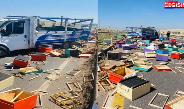 Şanlıurfa'da arı yüklü pikap devrildi!