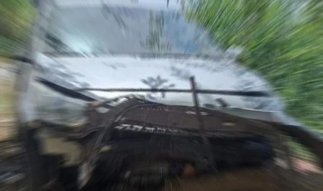 Otomobil ağaca çarparak durabildi!