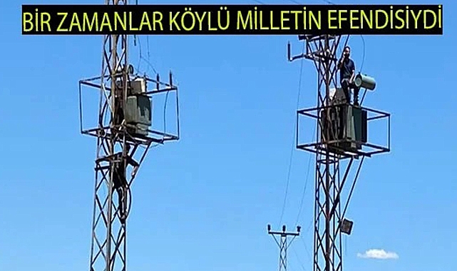 Şanlıurfa'da çiftçi trafoya çıktı!