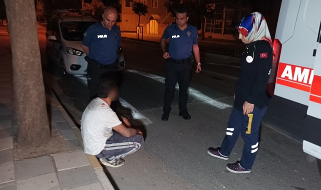 Darp edilen alkollü şahıs hastaneye kaldırıldı