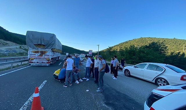 Karı koca kazadan son anda kurtuldu