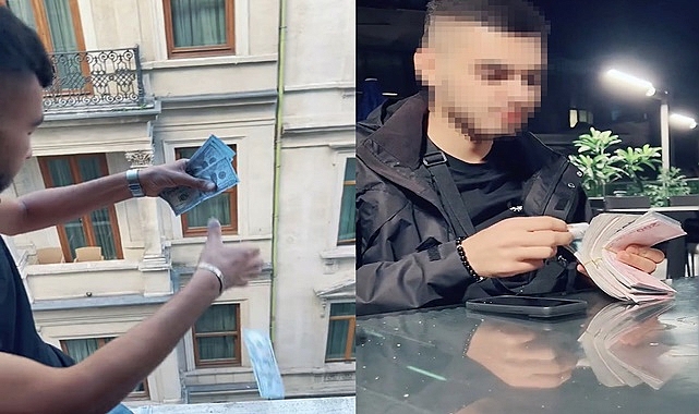 Otel penceresinden dolar saçan yakalandı