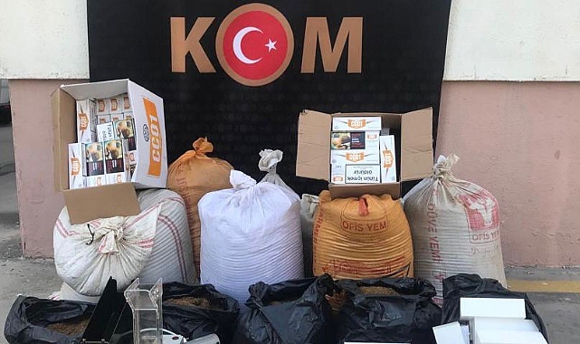 Gümrük kaçağı tütün ve makaron ele geçirildi