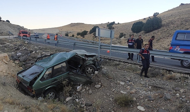 Kontrolden çıkan otomobil takla attı 2 kişi yaralandı