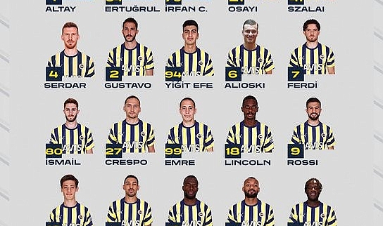 Fenerbahçe'nin AEK Larnaca maçı kamp kadrosu belli oldu