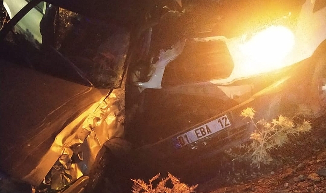 Çarpışan iki araç şarampole uçtu! 2 yaralı