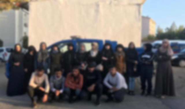 Metruk binada 16 düzensiz göçmen yakalandı
