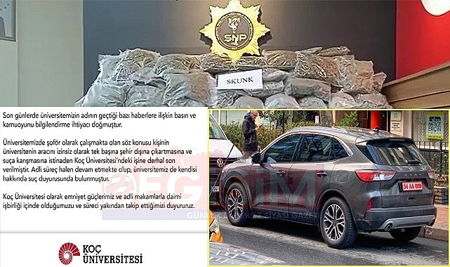 Rektörlük aracında 6 çanta uyuşturucu yakalandı!