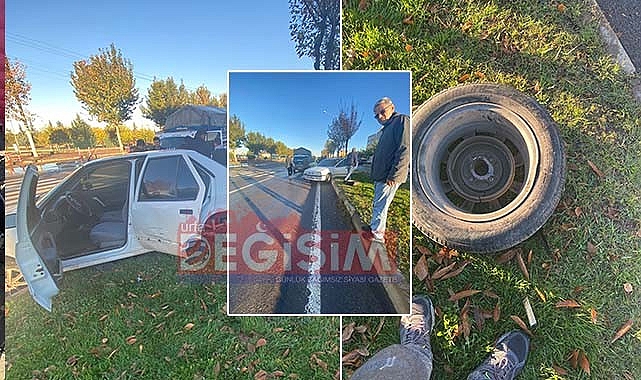 Siverek'te araç orta refüje çarptı!