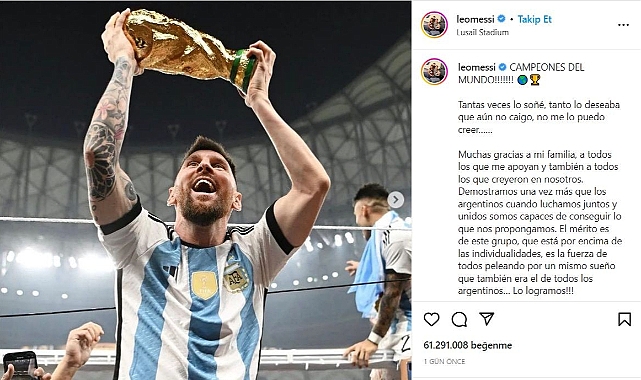 Messi'nin Dünya Kupası fotoğrafı rekor kırdı