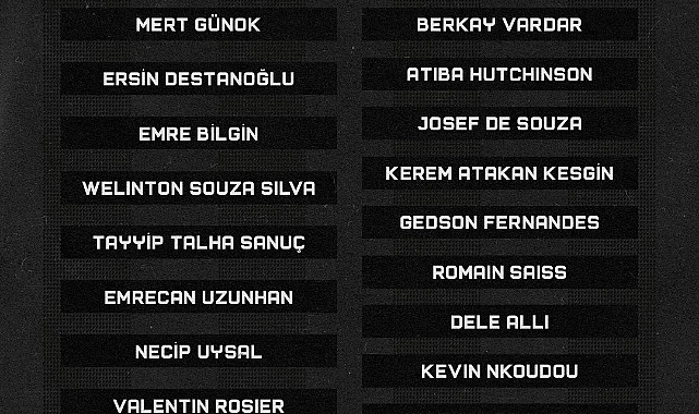 Beşiktaş'ın, Konyaspor maçı kamp kadrosu açıklandı