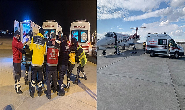 Deprem bölgesinden diğer illere hava ambulans köprüsü kuruldu