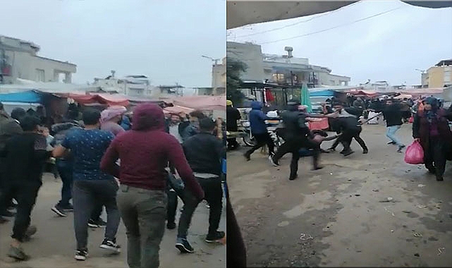 İki grup arasında taşlı sopalı kavga