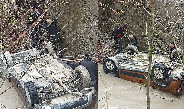 Kozan'da araç dere yatağına uçtu: 3 yaralı