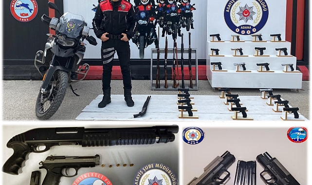 Adana’da çok sayıda ruhsatsız silah ele geçirildi