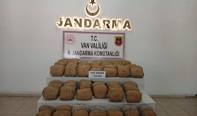 139 kilo toz esrar ele geçirildi