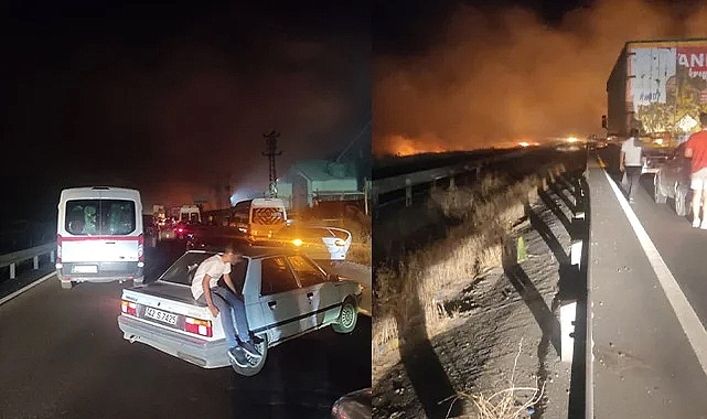 Çıkan yangın trafiği felç etti!