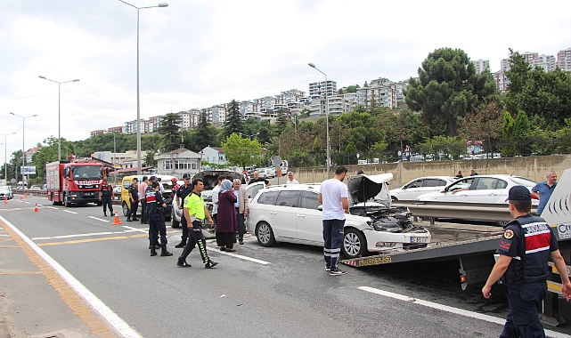 Trabzon’da 6 araçlı zincirleme kaza: 3 yaralı