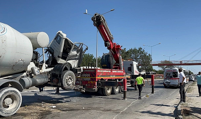 Beton mikseri önce yolcu otobüsüne, sonra ambulansa çarptı: 14 yaralı