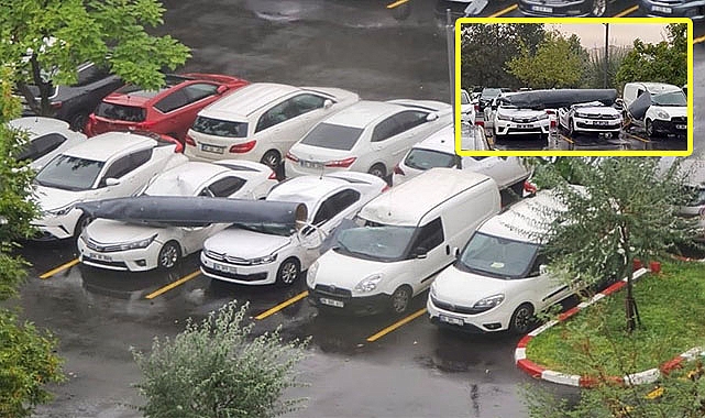 Başkentte bir otoparka uçak parçası düştü