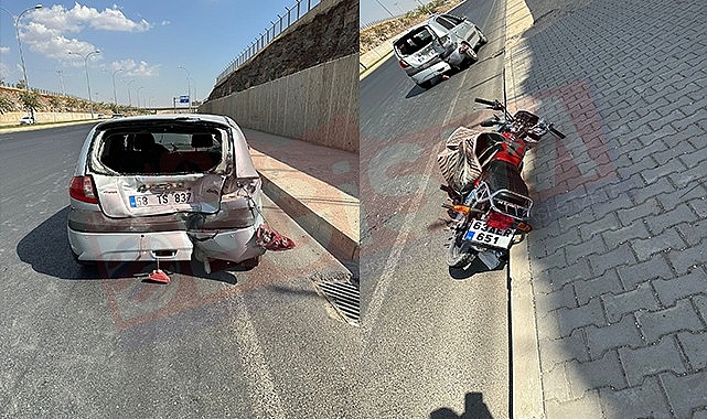 Karaköprü' de motosiklet otomobile çarptı