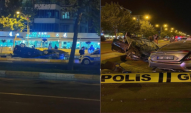 Sürücüsünün kontrolünde çıkan otomobil yan şeritteki otomobile çarptı