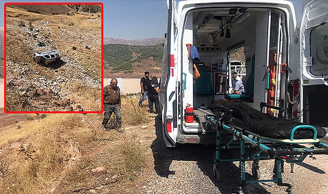 Uçuruma yuvarlanan aracın sürücüsü ölümden döndü