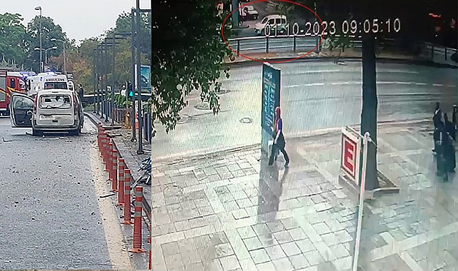 Ankara'da, teröristlerin saldırı girişiminde kullandığı araç kameralara yansıdı