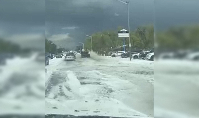 Fındık büyüklüğünde dolu yağdı