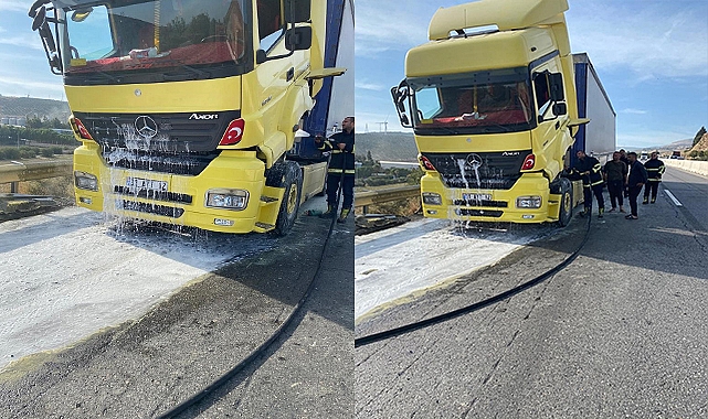 Hatay’da bir tır alev aldı