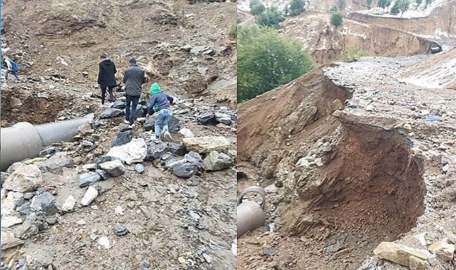 Sağanak ve dolu nedeniyle yollar kapandı