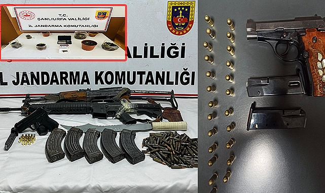 Siverek’te çok sayıda silah ve esrar ele geçirildi