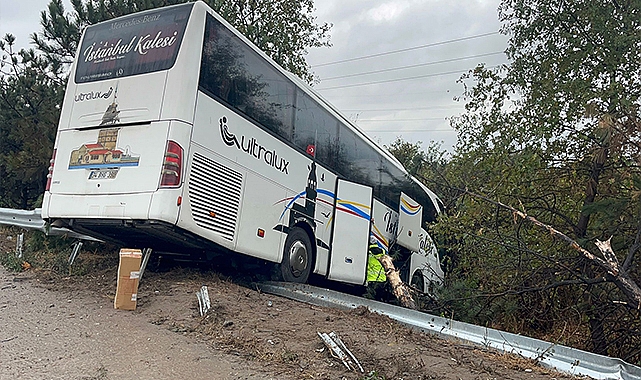 Yolcu otobüsü şarampole uçtu: Yaralılar var