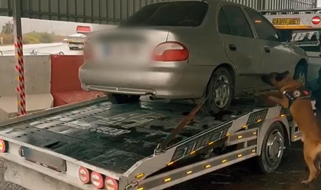 Çekici üzerinde kaza süsü verilmiş otomobilde uyuşturucu ele geçirildi