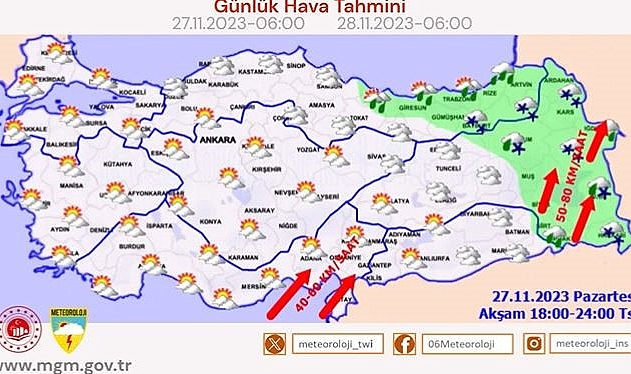 Meteoroloji'den vatandaşlara kuvvetli yağış ve rüzgar uyarısı