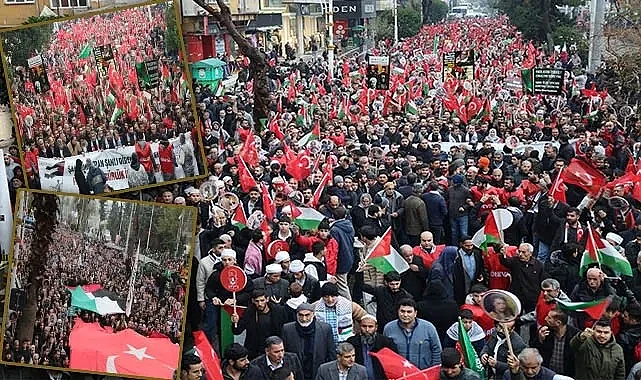 Binlerce Urfalı Filistin için sokağa döküldü