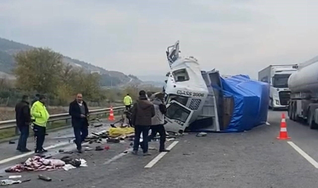 Kamyon tıra arkadan çarptı: 1 ölü