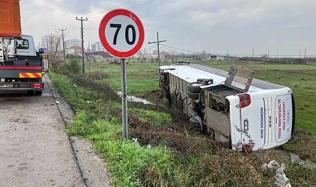 İşçilerini taşıyan otobüs kaza yaptı: 5 yaralı