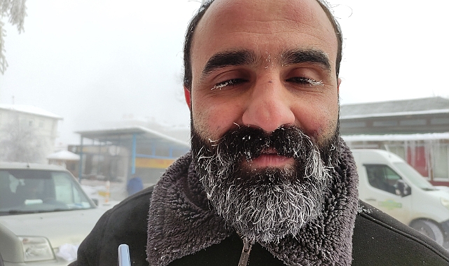 Soğuktan kirpik ve kaşları dondu: Çıldır eksi 31,5 derece