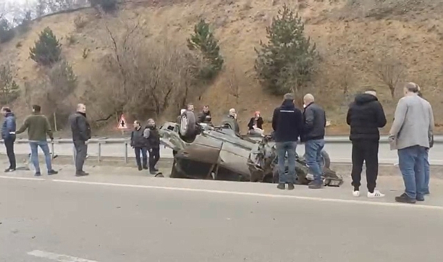 Kontrolden çıkan otomobil takla attı: 2 yaralı