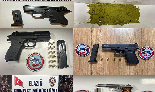Ruhsatsız silah ve uyuşturucu madde ele geçirildi