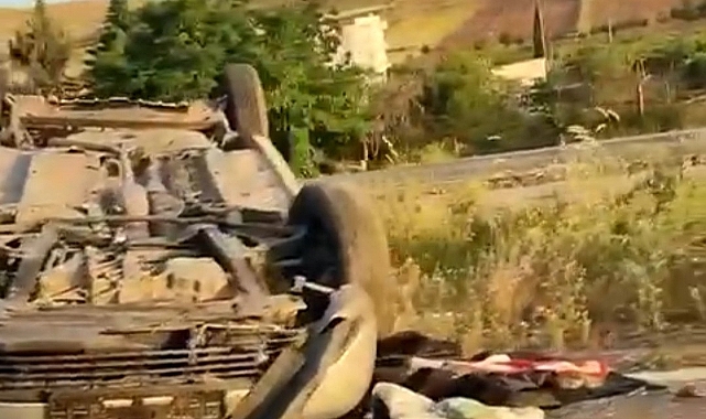 Düğün konvoyuna katılan otomobil takla attı: 2 yaralı