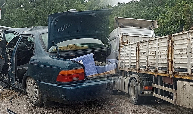 Urfa plakalı tırın dorsesi otomobili biçti! Yaralılar var