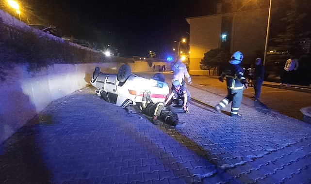 Otomobil takla attı: 3 yaralı