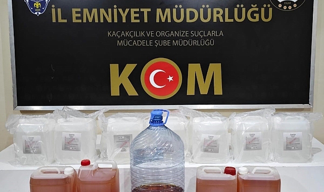 Sahte alkol üretimi yapan 4 kişi yakalandı