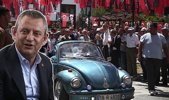 CHP lideri Özgür Özel ilçeye vosvos ile geldi