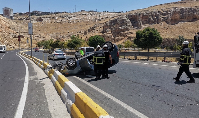 Mardin’de otomobil takla attı: 1 yaralı