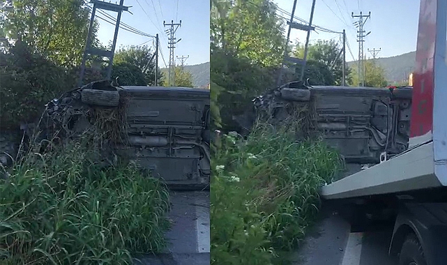 Kontrolden çıkan otomobil elektrik direğine çarparak yan yattı: 1 yaralı