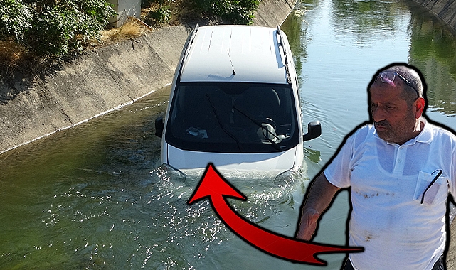 Sulama kanalına uçan araçtan burnu bile kanamadan çıktı
