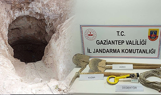 Jandarmadan kaçak kazı yapanlara suçüstü: 4 gözaltı